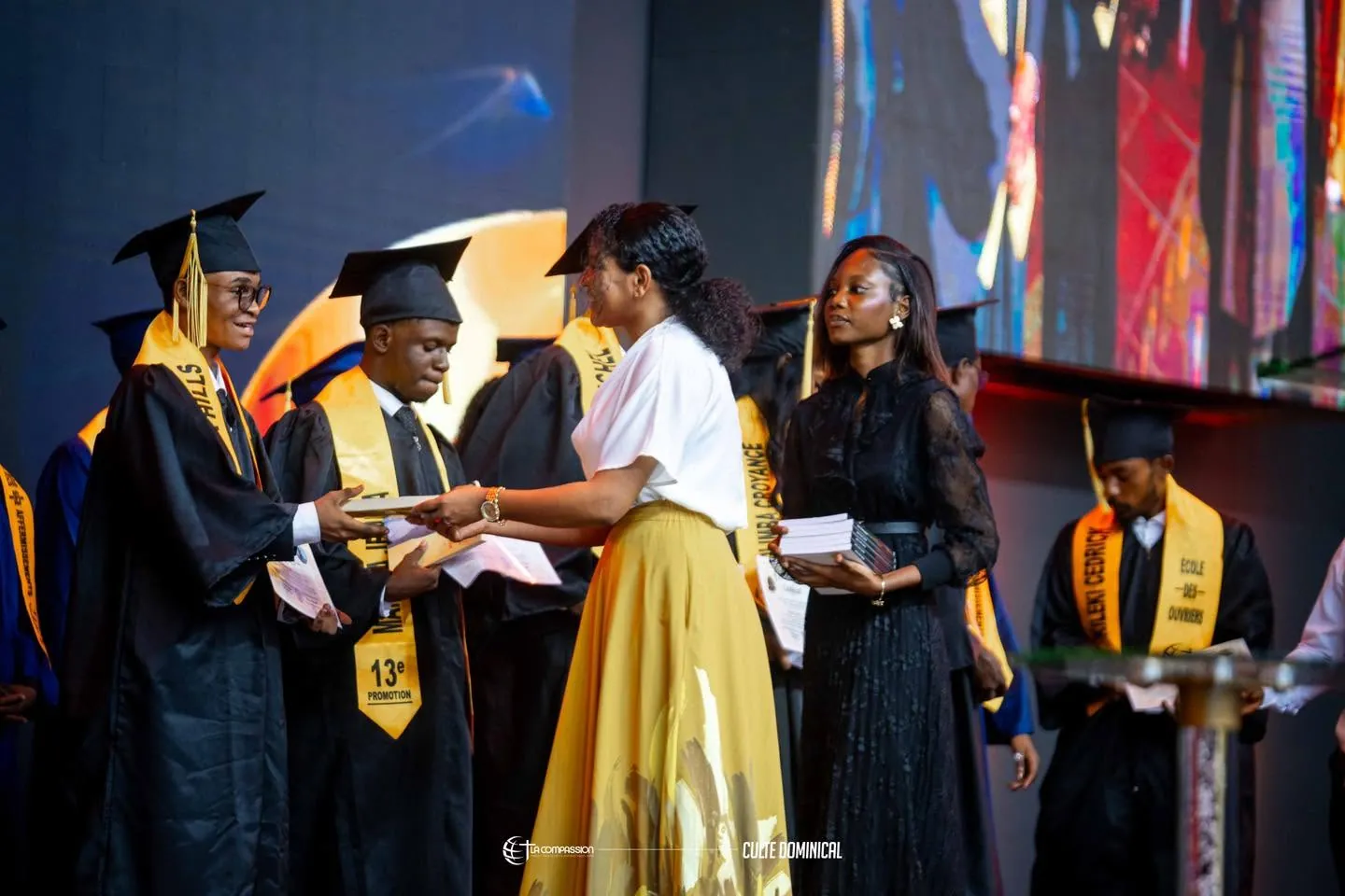 Remise de diplômes lors du culte dominical de La Compassion